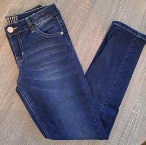 Justice Dark Blue Mid Rise Super Skinny Jeans Size 12